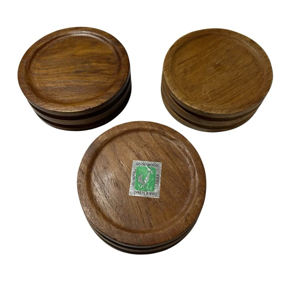 Vintage Genuine Teak Salad Bowls 